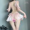 Ruo Lan Backless Pearl Sparkle Butterfly Lingerie Set 9224