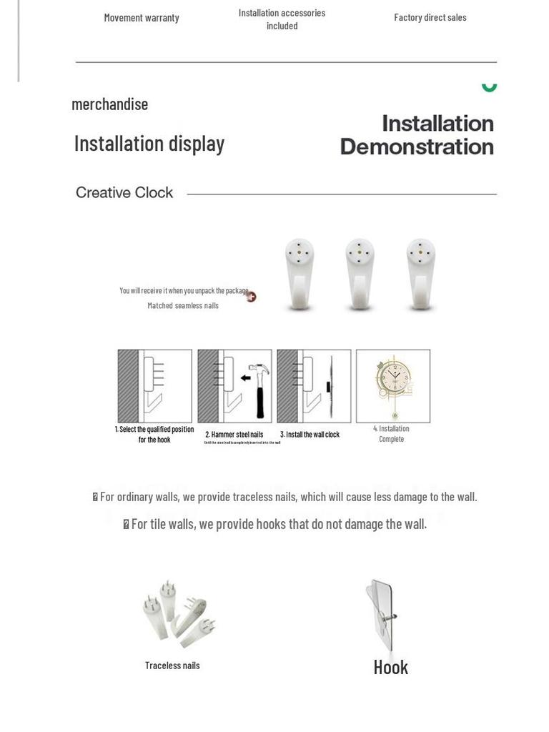 Elegant Cream Style Silent Wall Clock for Modern Living Room Decoration