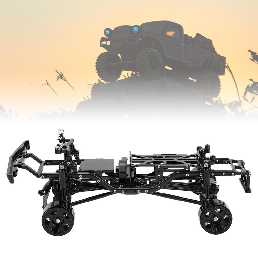 RC Car Chassis Frame Kit Aluminium Alloy Frame with Wheel Hubs for   SCX24 C10 1/24 RC Car