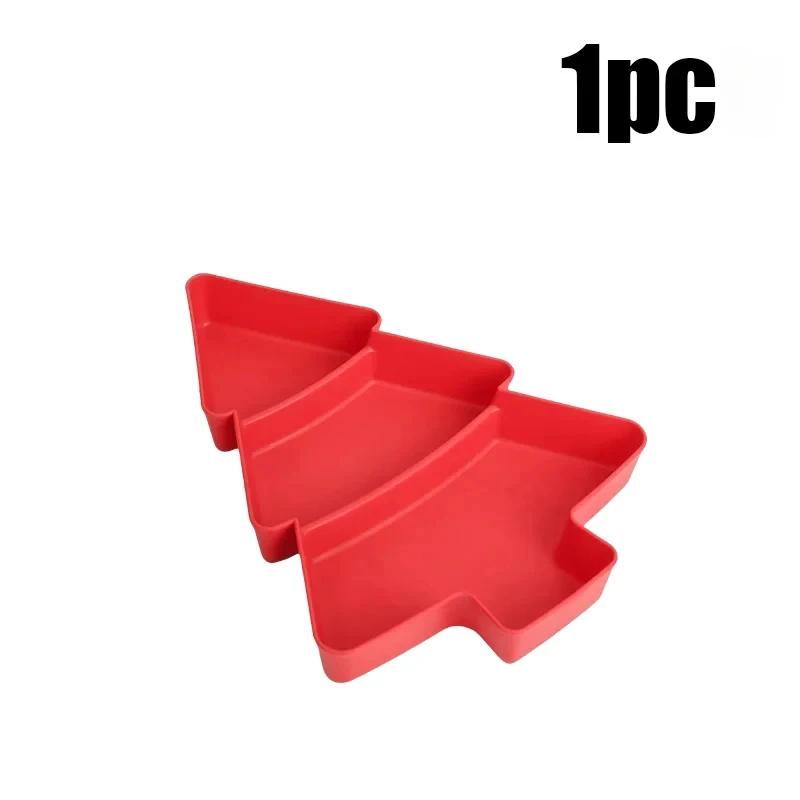 

1PCS Christmas Tree Shaped Fruit Tray Plastic Candy Snack Tray Dried Fruit Melon Plate Party Supplies Home Decoration