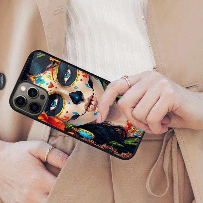 Mexican Catrina Skull Magnetic Phone Case For APPLE iPhone 17 Air 16 14 13 12 Pro Max 15 Plus Wireless Charge With MagSafe Cover