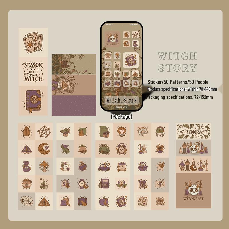 Yi Niao Beautiful Story Retro Sealing Stickers, DIY Journal Decorative Die-Cut Set