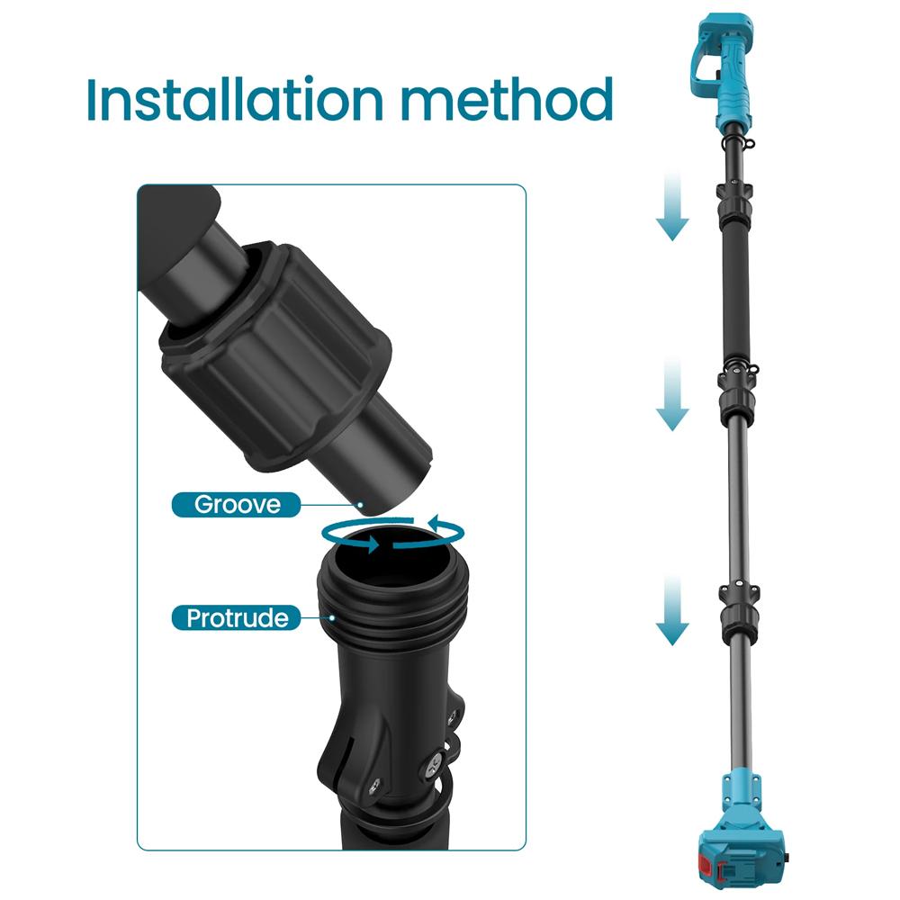 1.5/2.2/2.5m Electric Pole Chainsaw Telescopic Extension Pruning Shears Adjustable Tree Trimmer Accessory