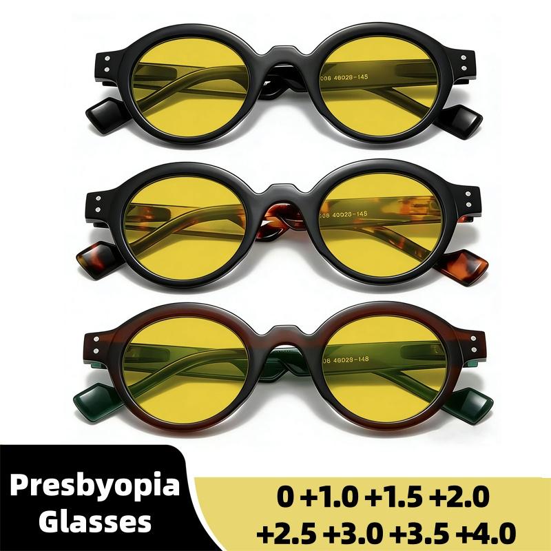 New Retro Round Anti-Blue Light Reading Glasses Unisex Fashionable High-Definition Presbyopia Eyewear Diopter 0 To +4.0