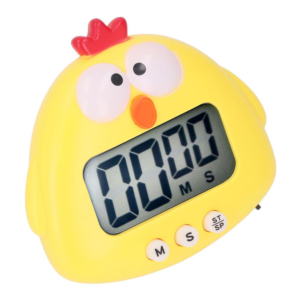 Digitální kuchyňský časovač, odpočítávání, zvuk kresleného zvířátka, blikající upozornění, snadné ovládání se stojanem