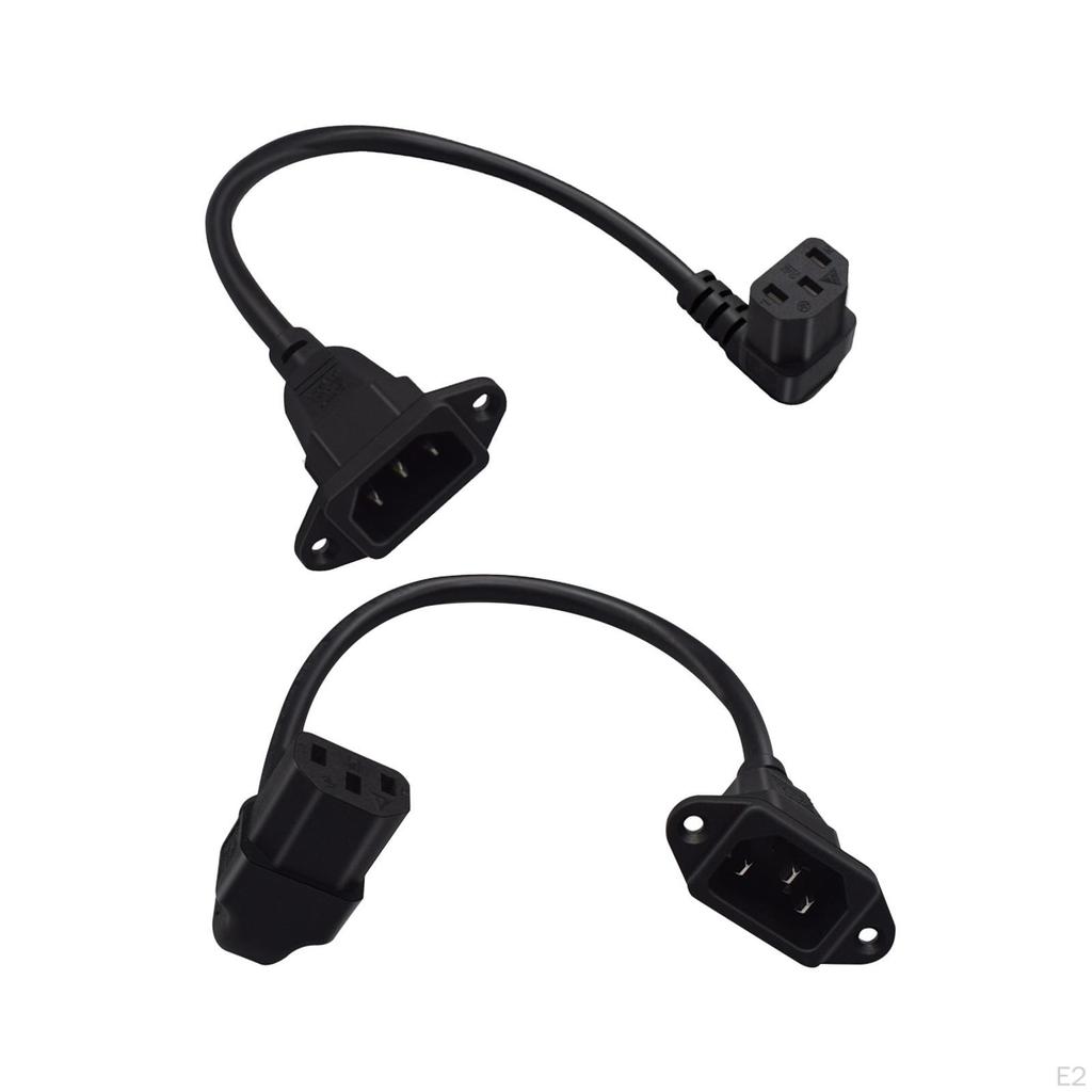 C14 C13 , 90 Degree C13, with Screw Holes Black Durable Heavy Duty Extension Cord Power Cable
