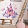 2 Pcs Cartoon Dream Castle Clouds Bedroom Living Room Home Background Beautification Decoration Wall Stickers