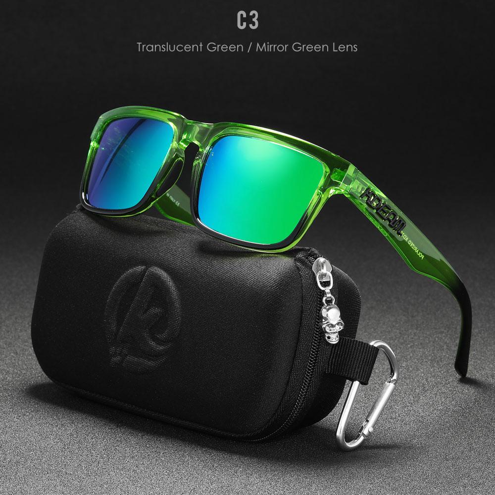 Nieuw KDEAM Merk Hoge Kwaliteit Heren Vierkante Zonnebrillen Kleuren Sport Gepolariseerde Zonnebrillen Reflecterende Coating Gespiegelde Lens With B2 Box