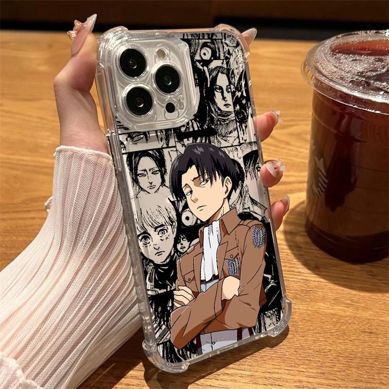 

Erens Mikasas Ackermans Anime Phone Case Clear For iPhone 17 16 14 15 11 12 13 Pro Max 16 E 15 Plus 17 Air Soft Shockproof Cover iPhone 14 Plus