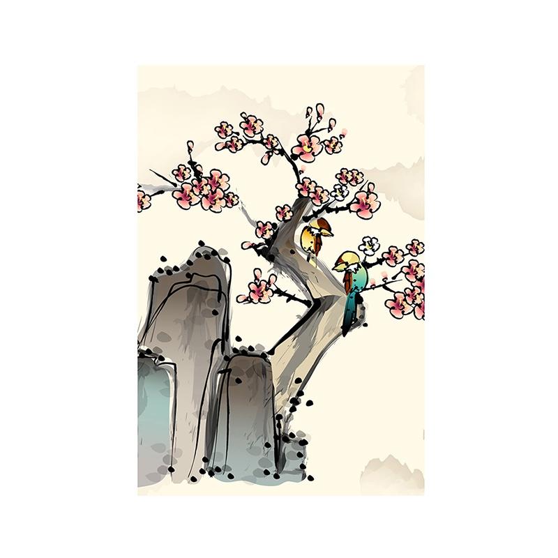 3-formaat canvas inkt schilderij bloemendecoratie poster zonder lijst voor thuis woonkamer muurkunst decor achtergrond