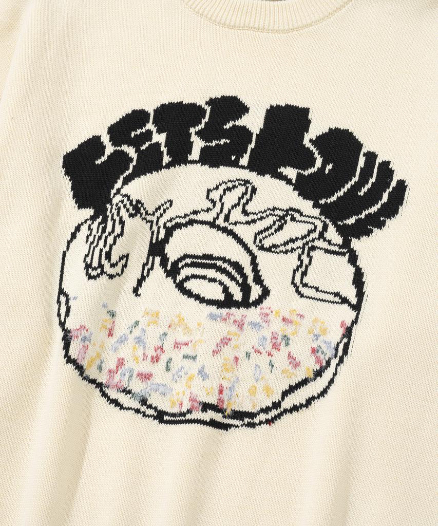 KNITTED Let'S Love Donut Round Knit Ivory