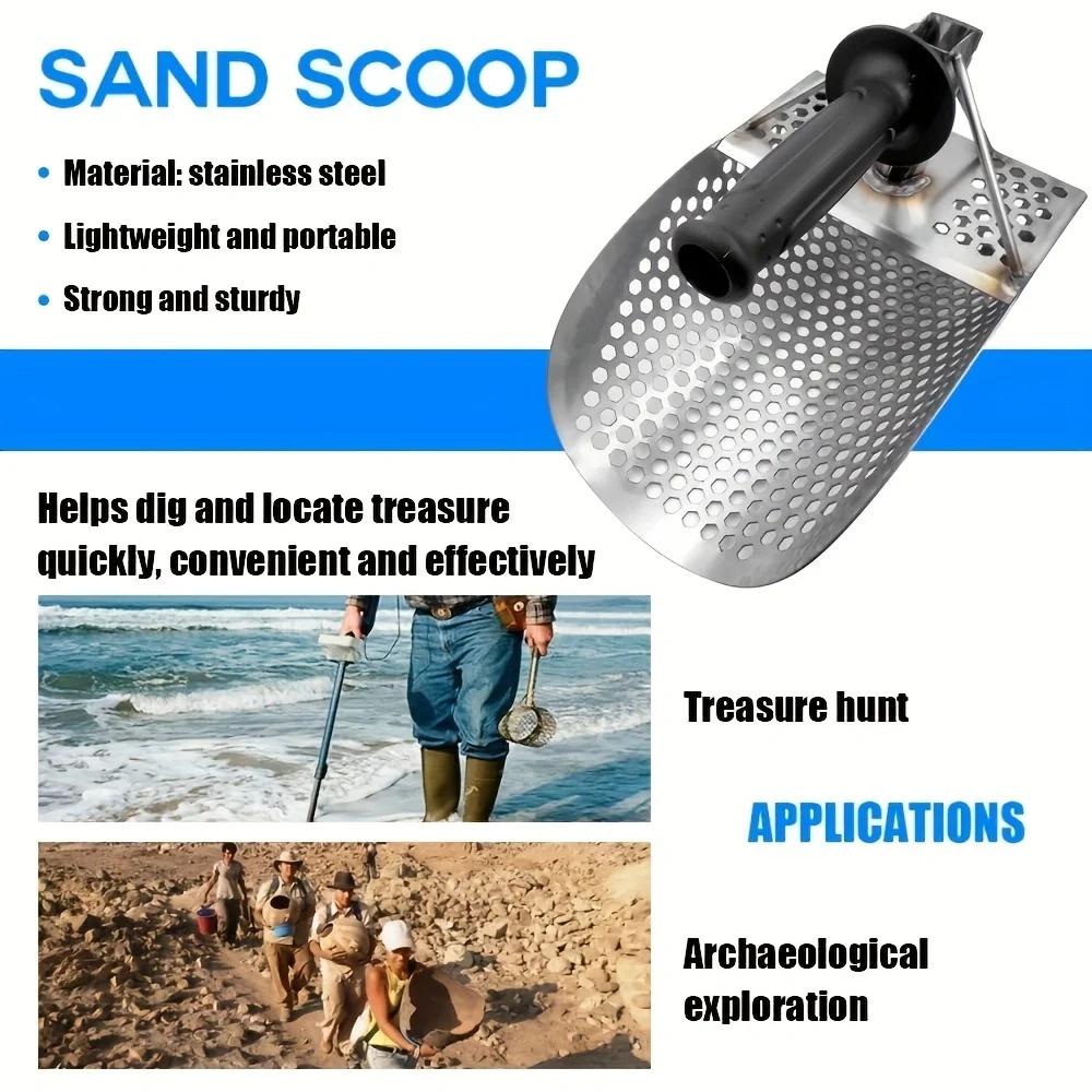 Sandskje for metallsøking Kraftig metalldetektor Strandfunn Skje Utstyr Redskaper Forsyninger Sandskje Hagegadgets