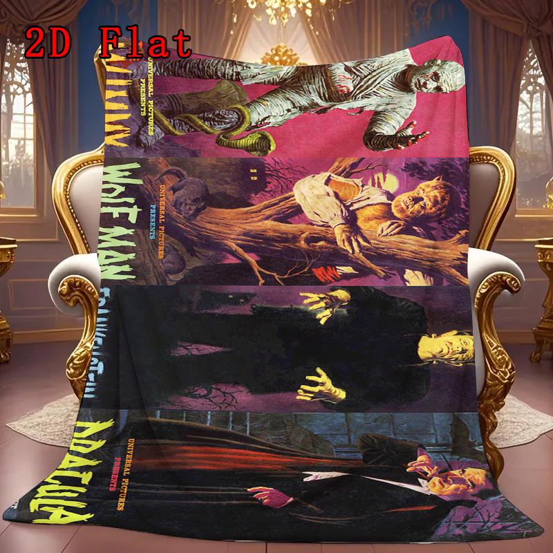 Horror movie characters 2D Flat Pattern Flannel Blanket High quality All Seasons Warmth and Comfort Perfect for Christmas Gifts.NMT0928317
