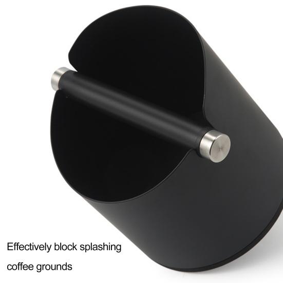 Coffee Knock Box Easy To Use Convenient Cleaning Removable Crossbar with Anti-slip Pad Anti-Splash Storage Bevel Design Stainless Steel Espresso Knock