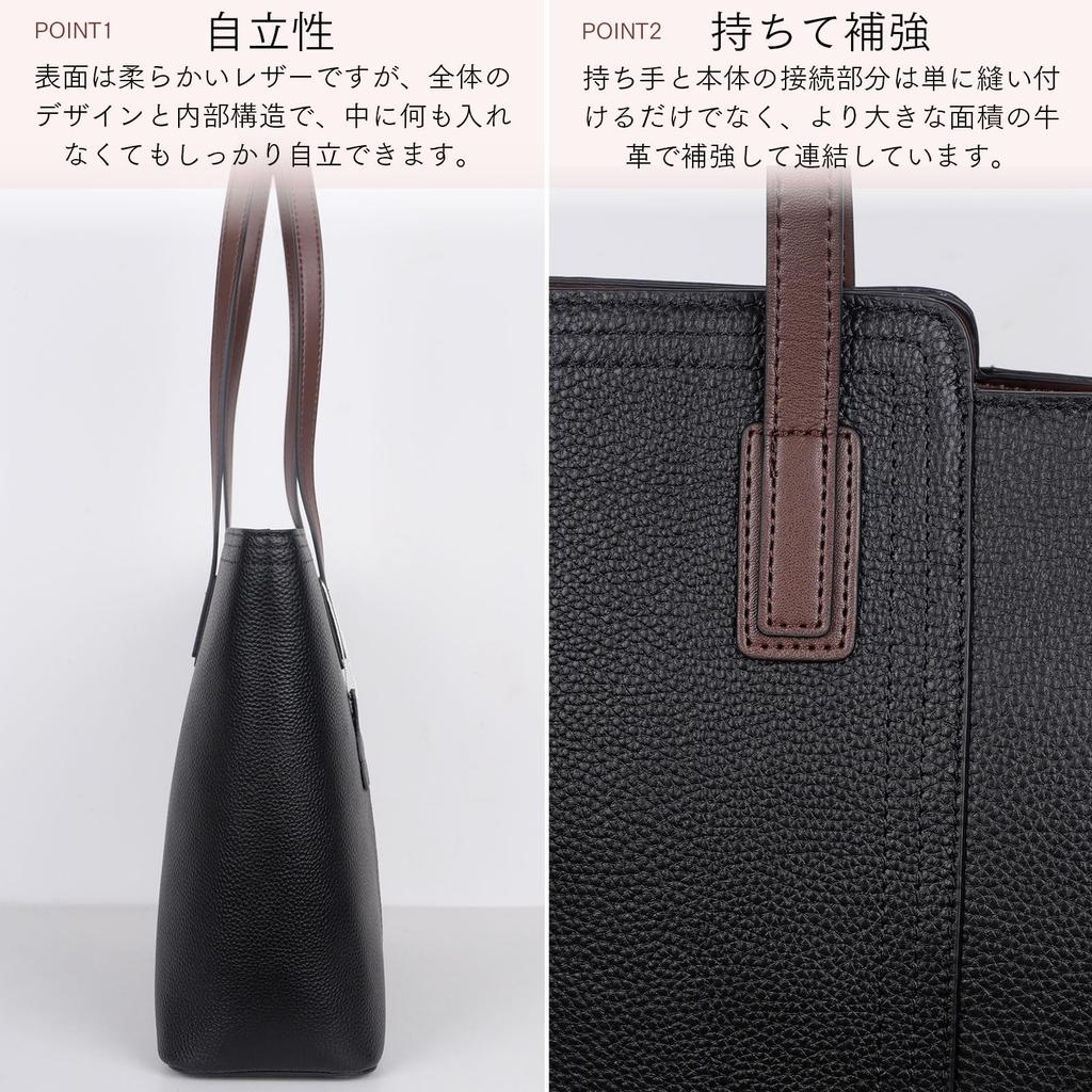 Kyoei-Tech Tote Bag, Premium Genuine Leather, Women's Business Bag, Handbag, Self-Standing, Men's Leather, A4 Document Holder, Commuter Bag, Large