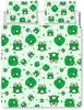 Green Cartoonish and Cute Frog Bedding Kids Double Duvet Set for Microfibre Duvet Cover and 2 Pillowcases 3D Printing Pattern