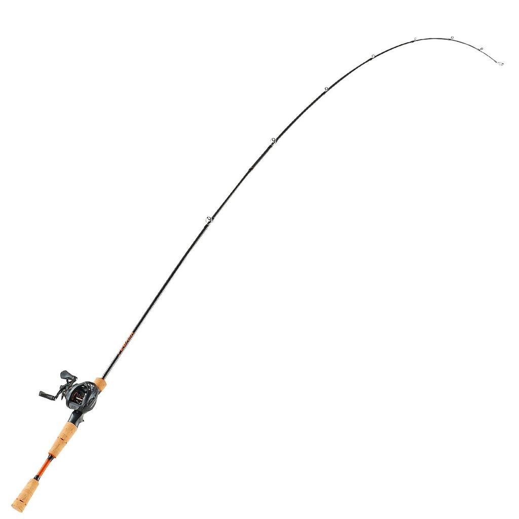 Combo Canna e Mulinello da Pesca, Combo Canna e Mulinello Baitcasting in Fibra di Carbonio IM7, Canna da Pesca per Bass con Sistema 6+1 BB, 7.0:Rapporto di trasmissione 1, Manico in sughero,