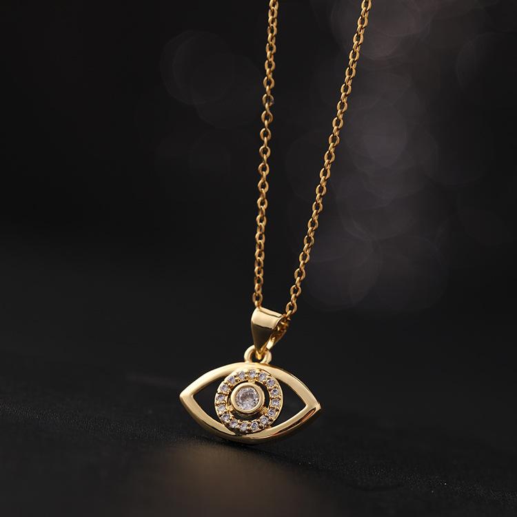 Stylish Versatile Evil Eye Pendant Necklace Personalized Eye Collarbone Chain Women's Jewelry