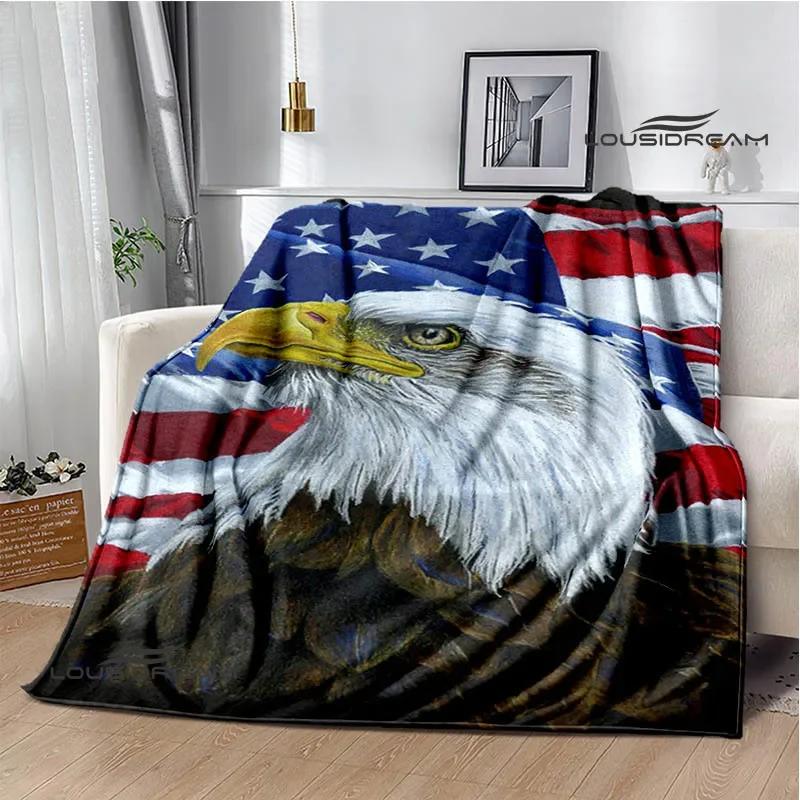 3D Eagle Printed Blanket Picnic Blankets Flange Warm Blanket Soft and Comfortable Blanket Bed Linings Birthday Gift