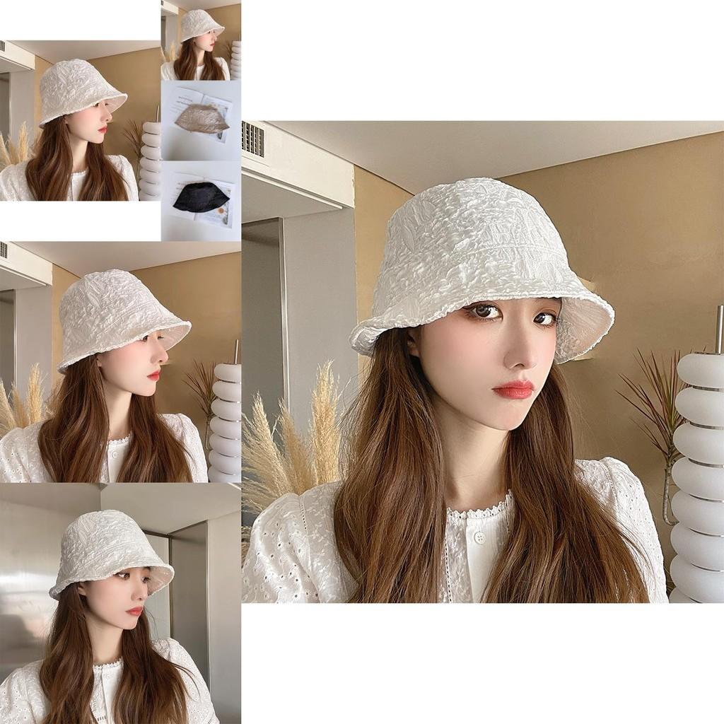 Fashionable Womens Wrinkled Bucket Hat Uv Protection Breathable Fabric