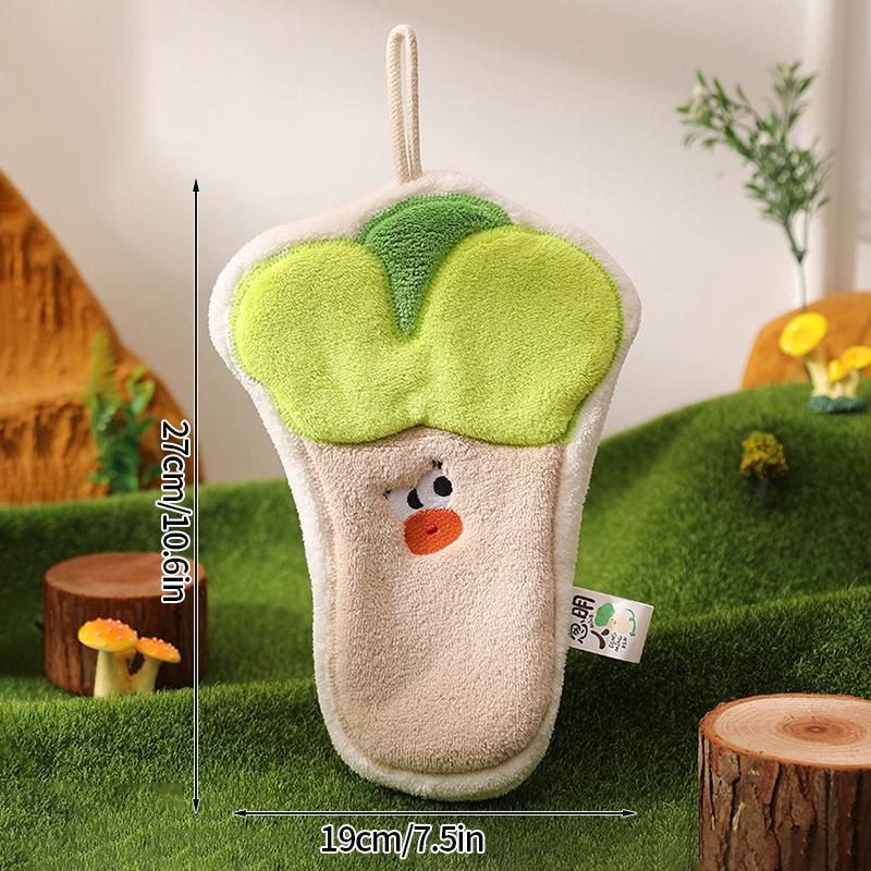 Cute Hand Towel Cartoon Wipe Handkerchief Rag  Vegetable Shape  Towels for Kitchen Bathroom KidsHanging Towel Soft Dish Cloth