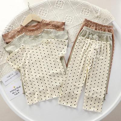 Girls' Summer Two-Piece Korean Style Outfit - Short Sleeve Thin Air Conditioning Suit 2025