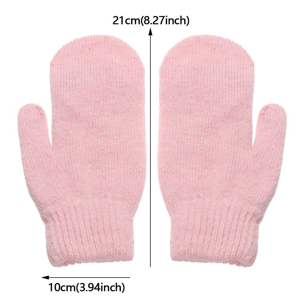Cashmere-Like All Fingers Mittens Solid Color Fur Knitted Gloves Winter Gloves  Women Girl