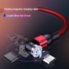 540° Rotating Magnetic Fast Charge Cable, 3-in-1 Blind Suction Design, Bendable for Mobile Gaming