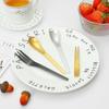 Creative 304 Stainless Steel Teaspoon Tableware Japanese Style Stirring Spoon Hammer Pattern Design Fruit Fork