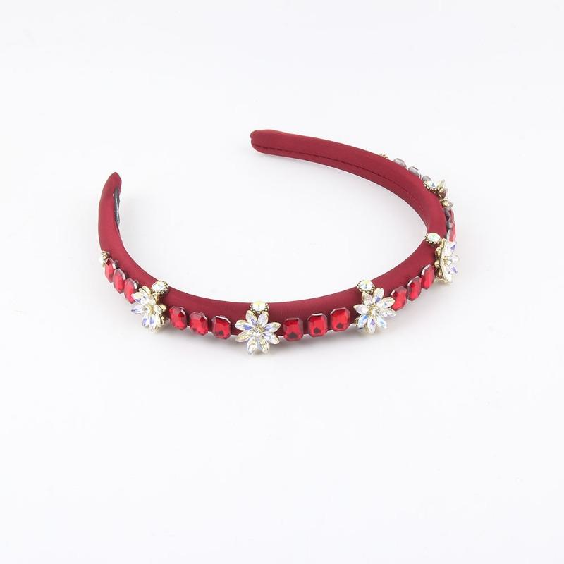 Meier Sparkling crystal flower sponge headband - women s colorful rhinestone trendy new hair accessory
