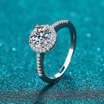New Deyi 925 Sterling Silver Moissanite Ring - Elegant European & American Style