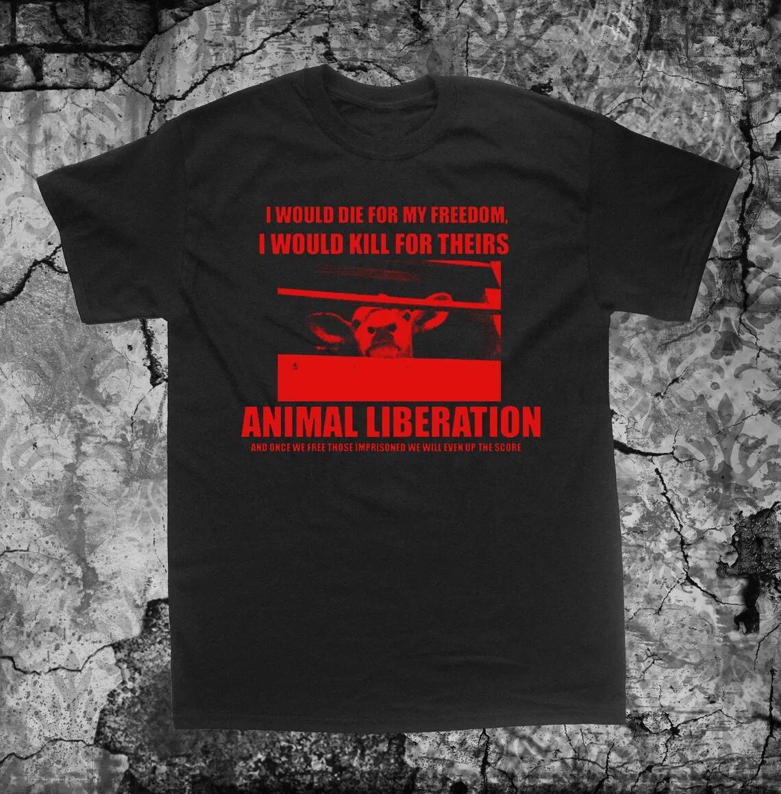 

Vegetarian Vegan T Shirt Crust Punk Anarcho Meat is Murder Animal Liberation Front ALF Animal Welfare Plus Size Tops M