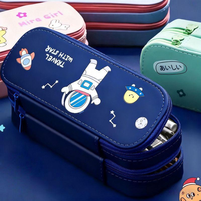 Double-Layer Cute Pencil Case for Primary Students