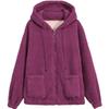 Solid Color Lamb Wool Fleece Hoodie Women's Thick Winter Loose Korean Style Teddy Fleece Zip-Up Casual Coat
