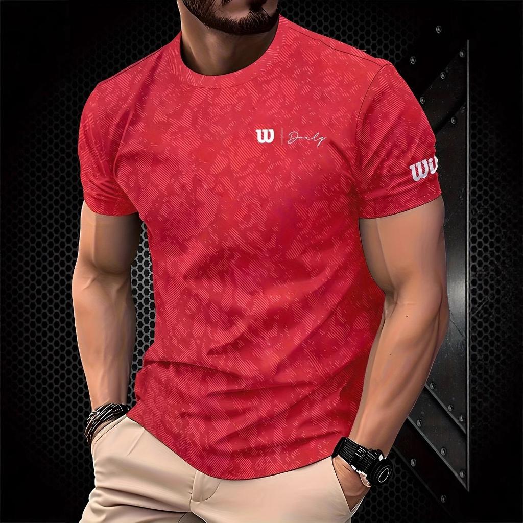 Summer new casual men's short-sleeved top digital 3D printing versatile crew neck European size t-shirt