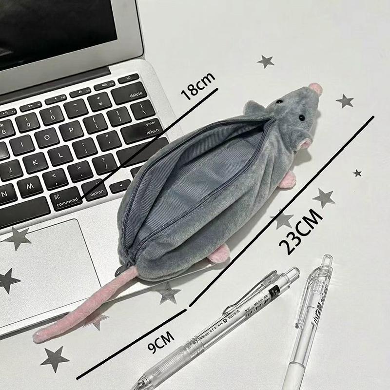 Cartoon Animals Plush Pencil Case Soft And Cute Creative For Girls Niche Student Stationery Desktop Pencil Storage Bag