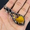 Tiger Eye Pendant, Handmade Gemstone 999 Copper Wire Wrapped Pendant Antique Jewelry, For Gift Silver Jewelry