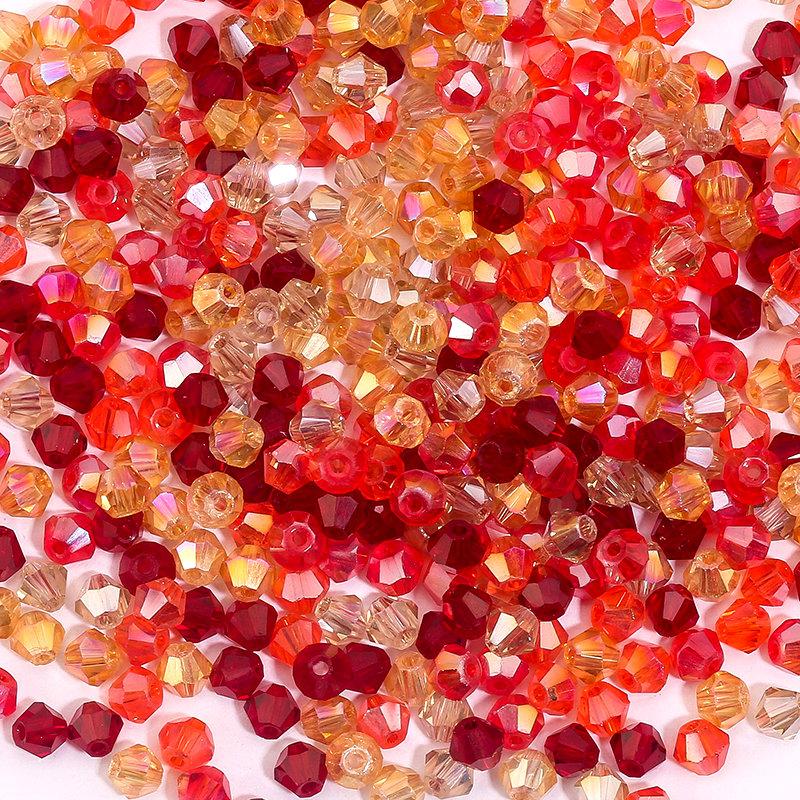 200 Pièces 4MM Perles de Verre Forme Cônes Cristaux Facettés pour la Fabrication de Bijoux Bracelet Collier Boucles d'Oreilles Perles DIY