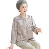 Elderly Women's Ice Silk Floral Summer Top