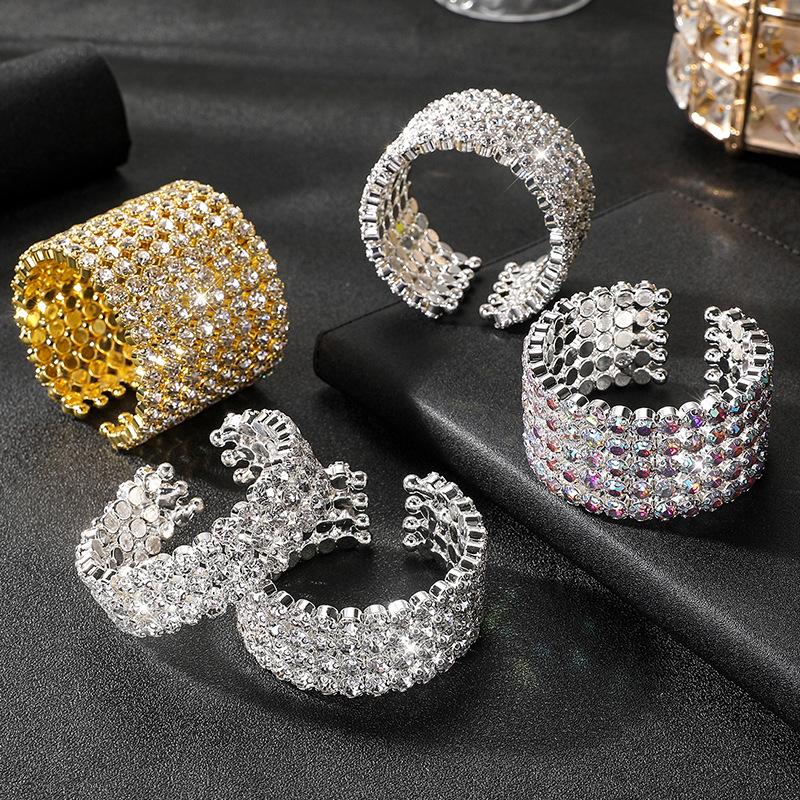 AB Rhinestone Open Bracelet Bridal Versatile Diamond Full Diamond Elastic Bracelet Jewelry