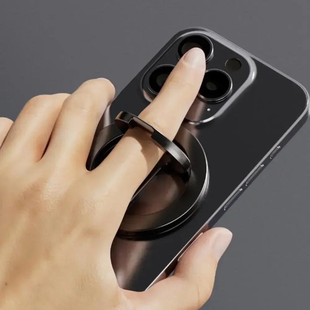 Suporte de Anel de Dedo Magnético para Celular Suporte Dobrável para Mesa Para Magsafe iPhone 16/15/14/13/12 Pro Max Suporte de Celular Dupla Face