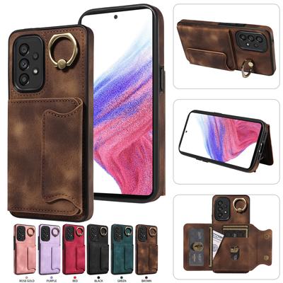 For Samsung Galaxy A53 5G Ring Bracket Card Holder Slots Cover Phone Case