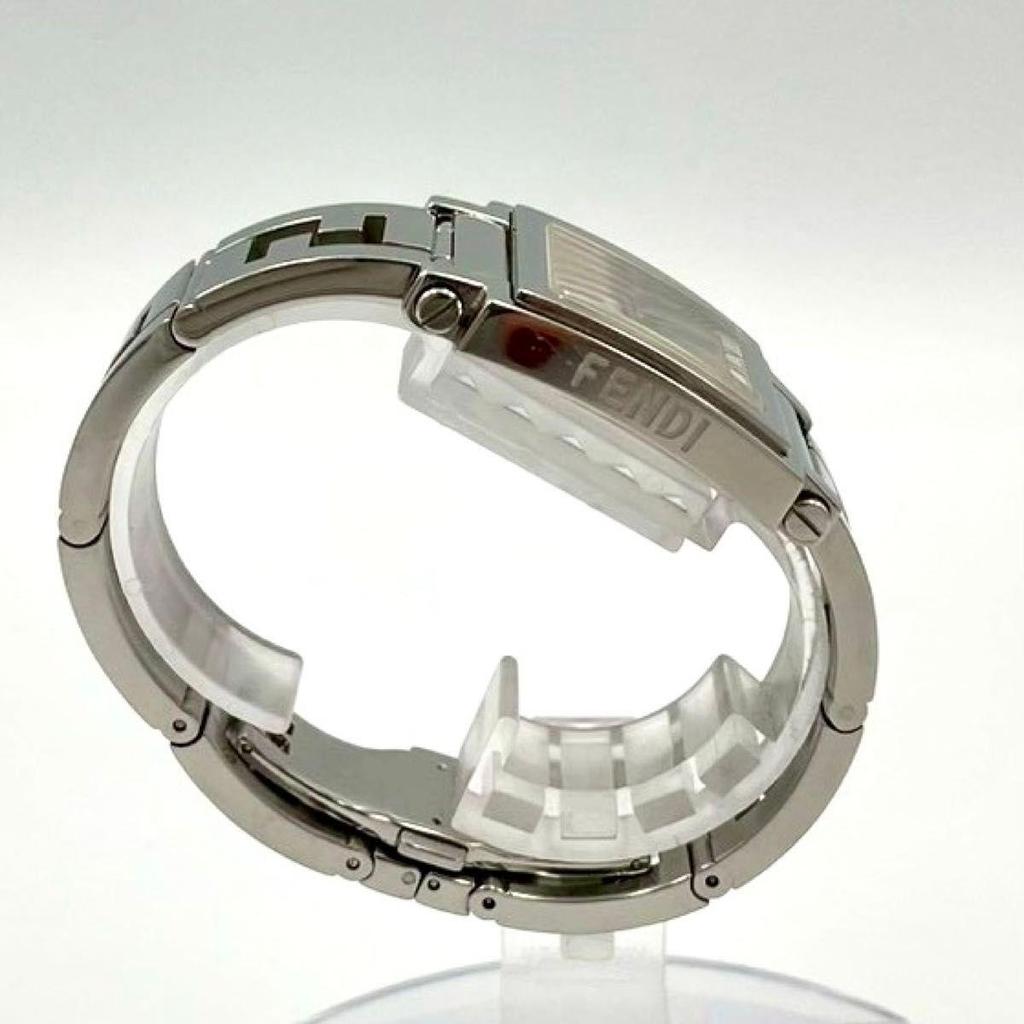 Used 963 Good Condition FENDI 6000G Watch Quartz Square Orology Stainless Steel Silver Working