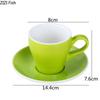 180ml keramický hrnek s hrnkem a podšálkem v jednom, sada amerických elegantních šálků a podšálků na latte, jednoduchá sada na pití do domácnosti a kanceláře