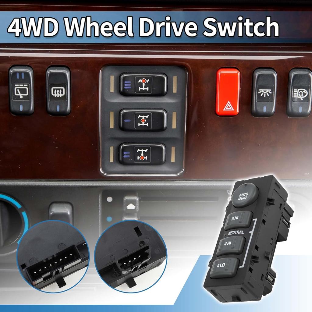 4WD Transfer Case Wheel Drive Selector Switch Wheel Drive Switch for Chevrolet Avalanche 1500 2500 Tahoe
