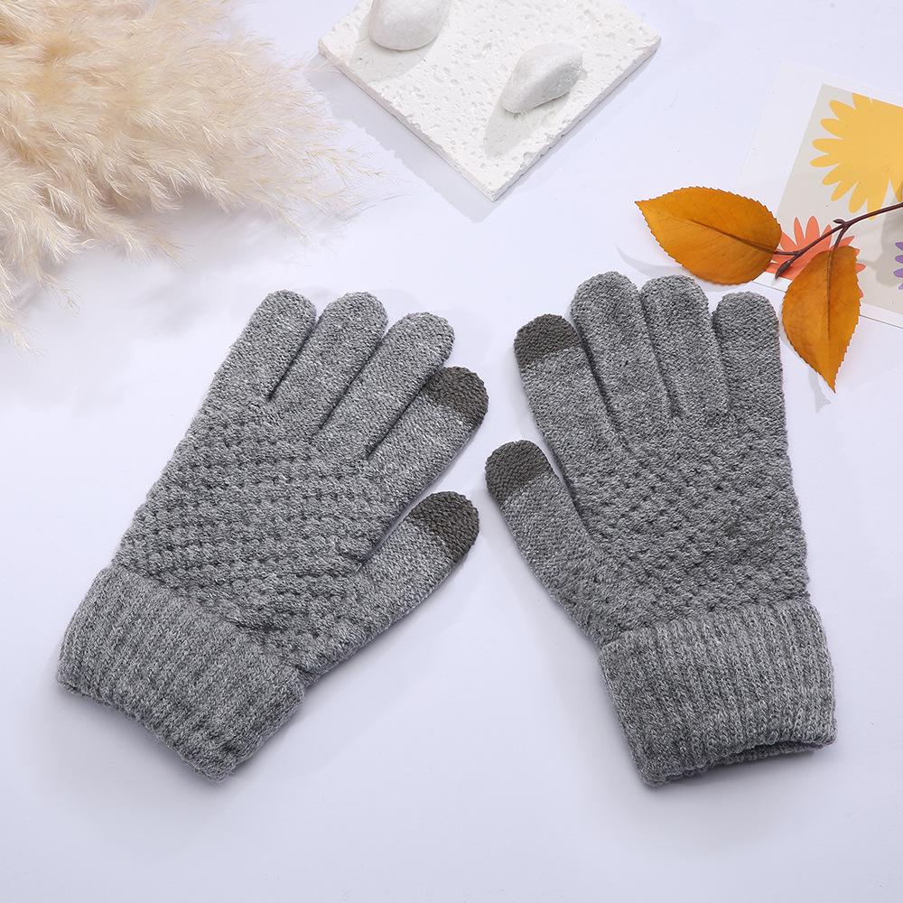 Thickened Pineapple Net Touchscreen Cycling Gloves for Autumn & Winter
