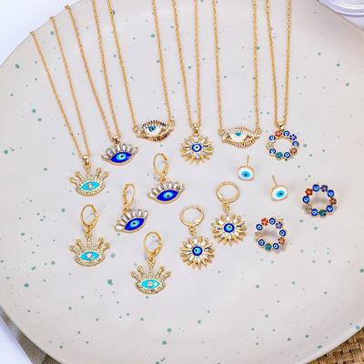 Necklace Earrings Jewelry Set Fashion Electroplating Devil's Eye Jewelry Punk Jewelry Women's Accessories