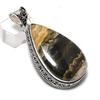 Natural Ocean Jasper Gemstone 925 Sterling Silver Jewelry Pendant 2.29" ETC-14652