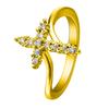 Huitan Trendy Cross Finger Ring for Women Inlay Dazzling Cubic Zirconia Modern Female Accessories Daily Wear Fashionable Zircon