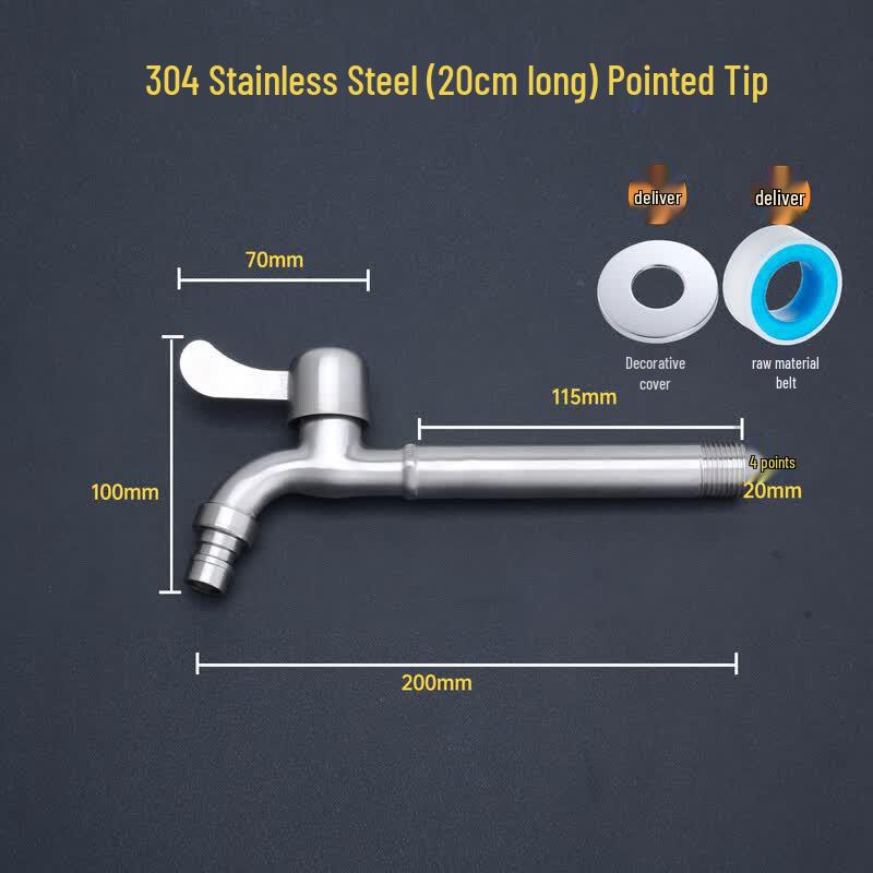 Junlun 304 Stainless Steel Extended Washing Machine Faucet